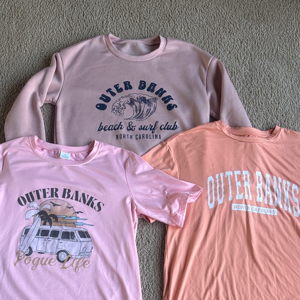 Outer Banks Pink & Peach Graphic Tee Bundle